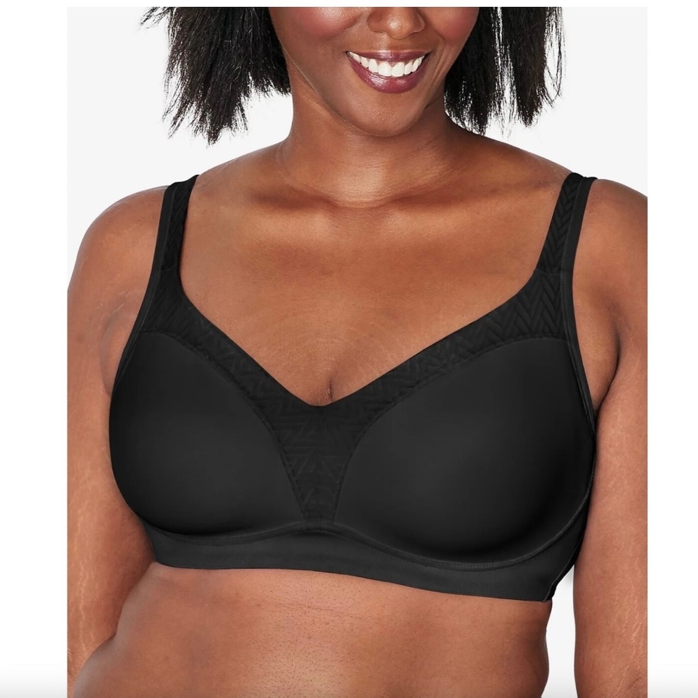 Playtex 44DDD 18 Hour Bounce Control Convertible Wirefree Bra Black